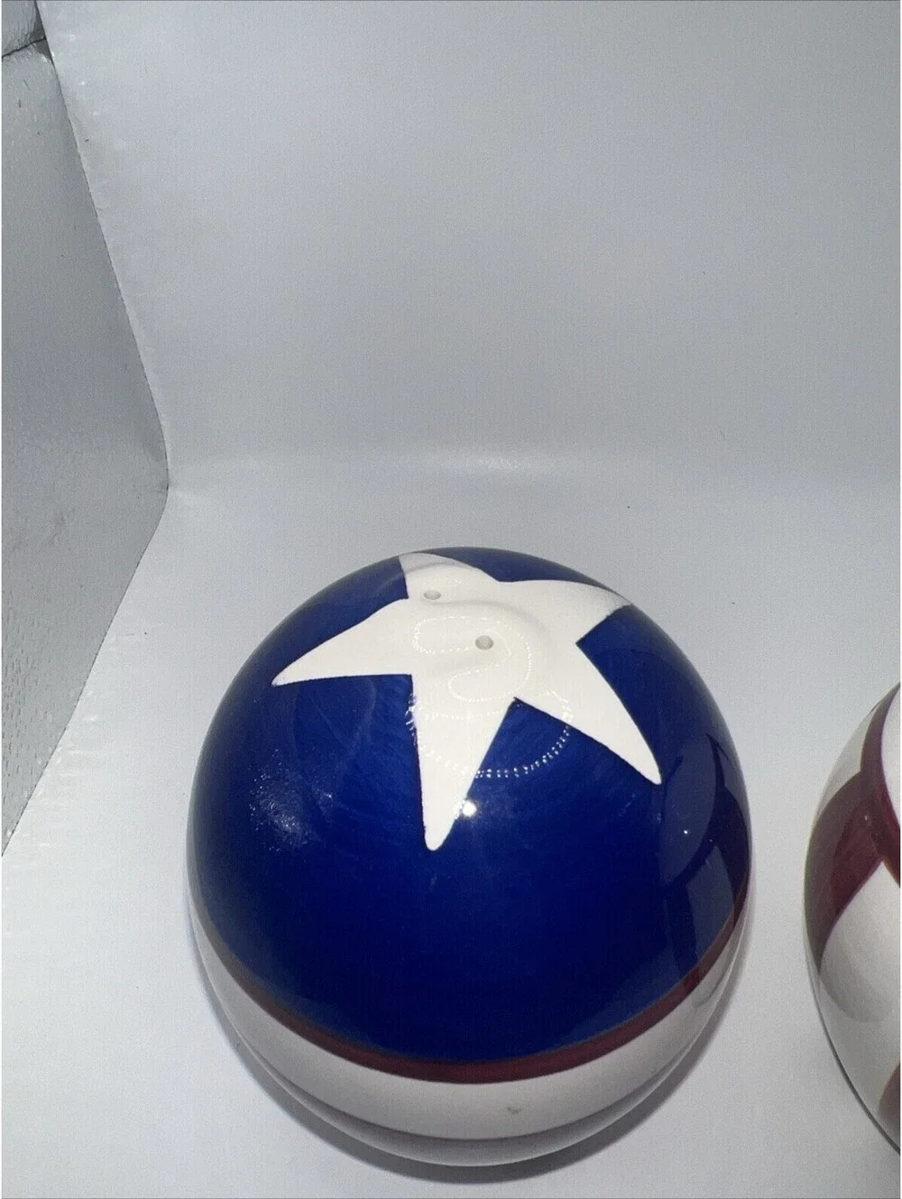 Large Patriotic Salt And Pepper Shakers And Napkin Holder